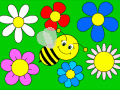 Пчелка на полянке с цветочками