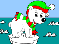 Онлайн раскраска с образцом "Медвежонок на льдине"