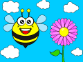 Пчела и цветок - раскраска